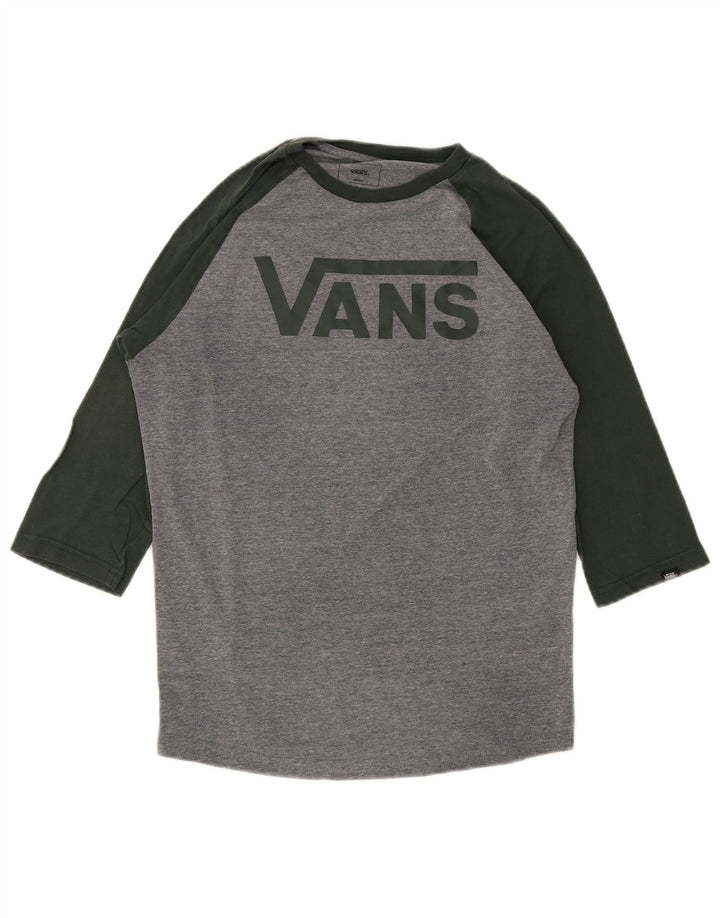 Ανδρικό Vans Custom Fit Graphic Top 3/4 μανίκι μικρό γκρι βαμβακερό χρώμα