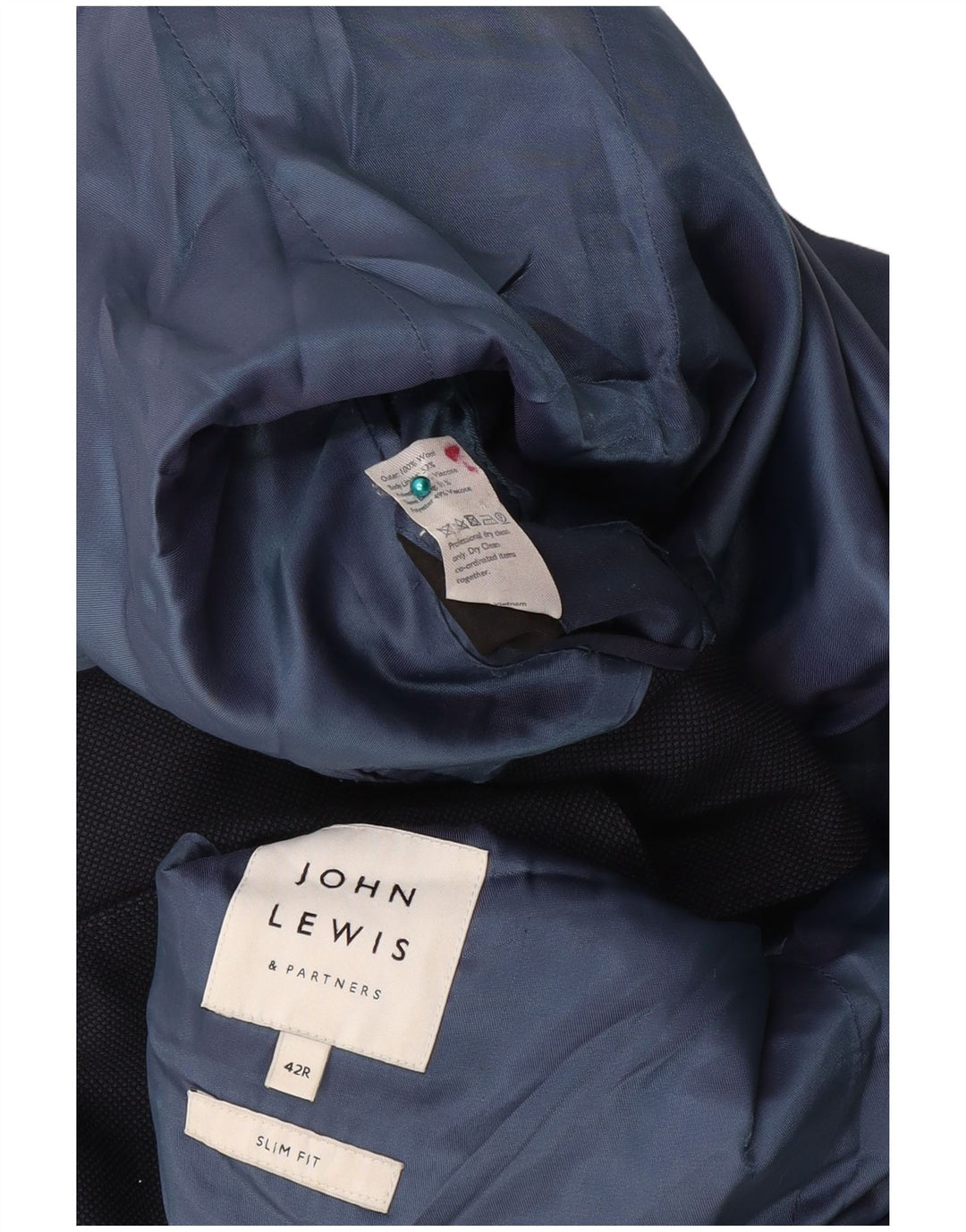 John Lewis Ανδρικό μπουφάν μπλέιζερ με 2 κουμπιά UK 42 XL Navy Blue Wool