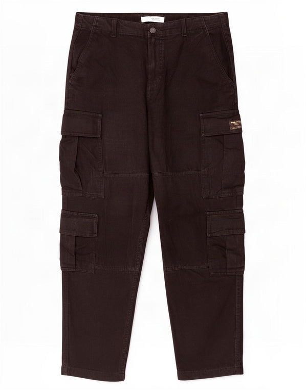 Zara Ανδρικό ίσιο παντελόνι Cargo EU 44 Large W34 L27 Μαύρο