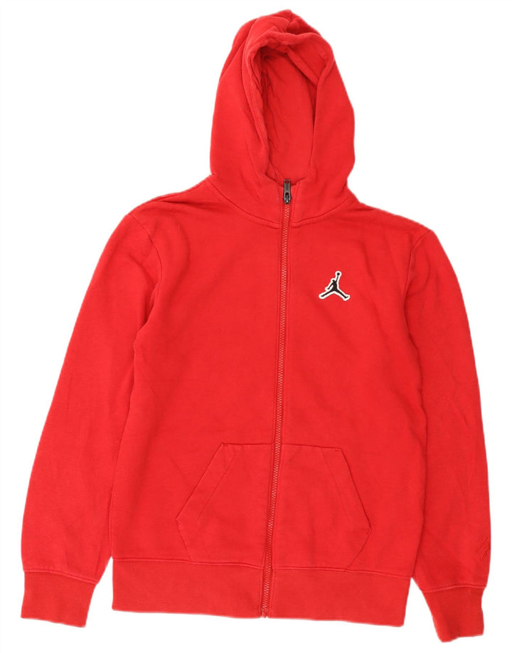 Jordan Boys Zip Hoodie πουλόβερ 12-13 ετών μεγάλο κόκκινο βαμβακερό