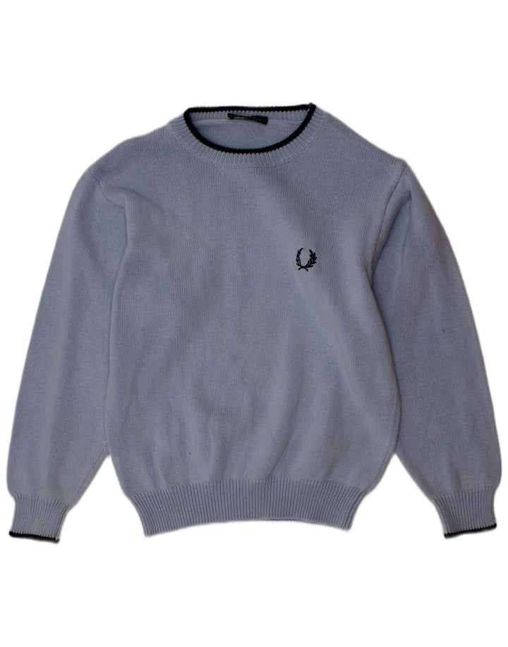 Fred Perry Boys Crew Neck Jumper πουλόβερ 5-6 ετών Μπλε βαμβακερό
