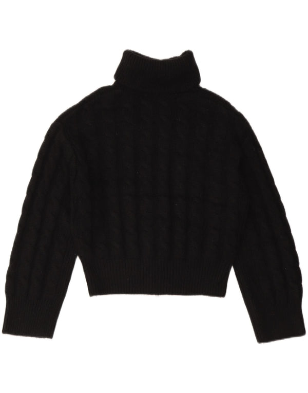Cos Γυναικεία Crop Oversized Ζακέτα πουλόβερ UK 10 Small Black Wool