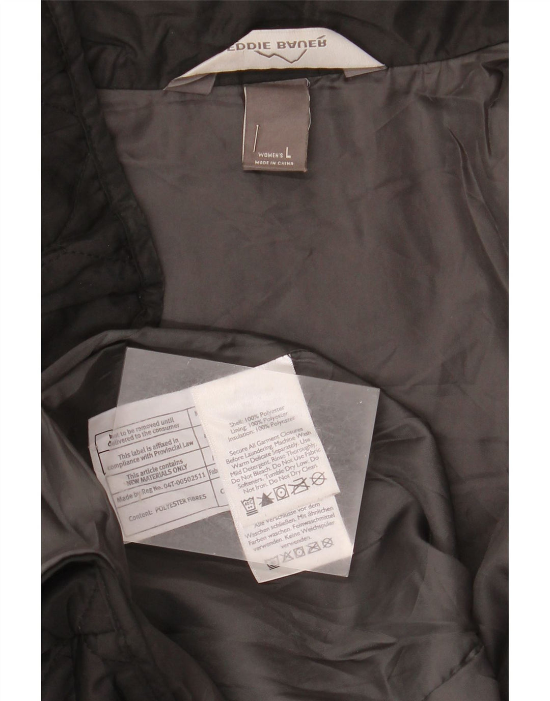 Γυναικείο καπιτονέ μπουφάν Eddie Bauer UK 16 μεγάλο μαύρο πολυεστέρα