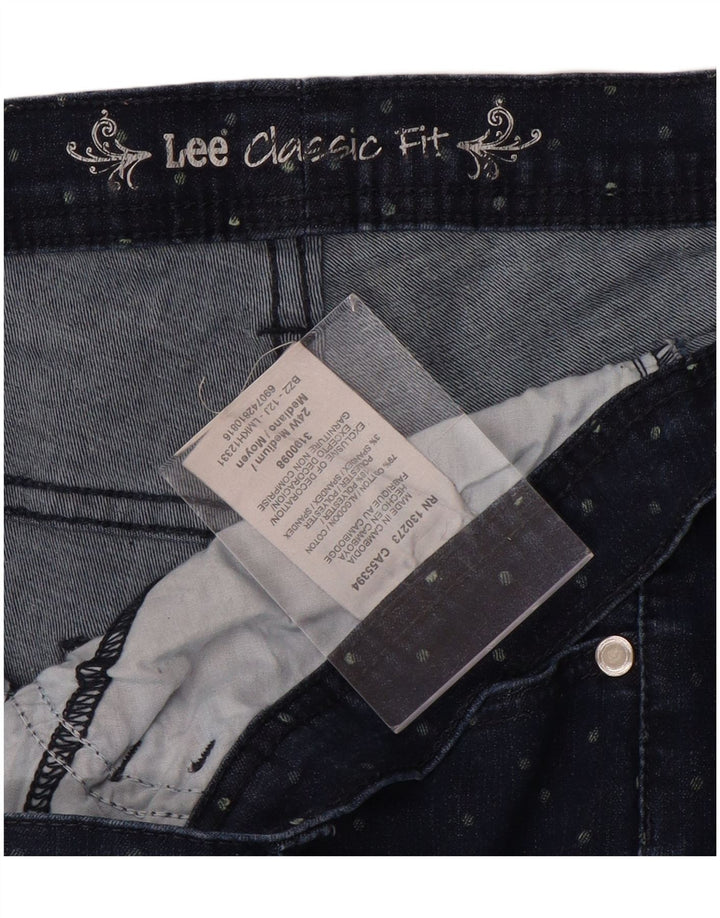 LEE Γυναικεία Κλασική Εφαρμογή Κάπρι Τζιν US 24 4XL W48 L20 Βαμβάκι με μπλε στίγματα