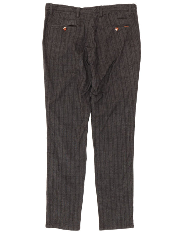 Massimo Dutti Ανδρικό παντελόνι Chino με λεπτή εφαρμογή EU 44 Large W34 L33 Grey Check