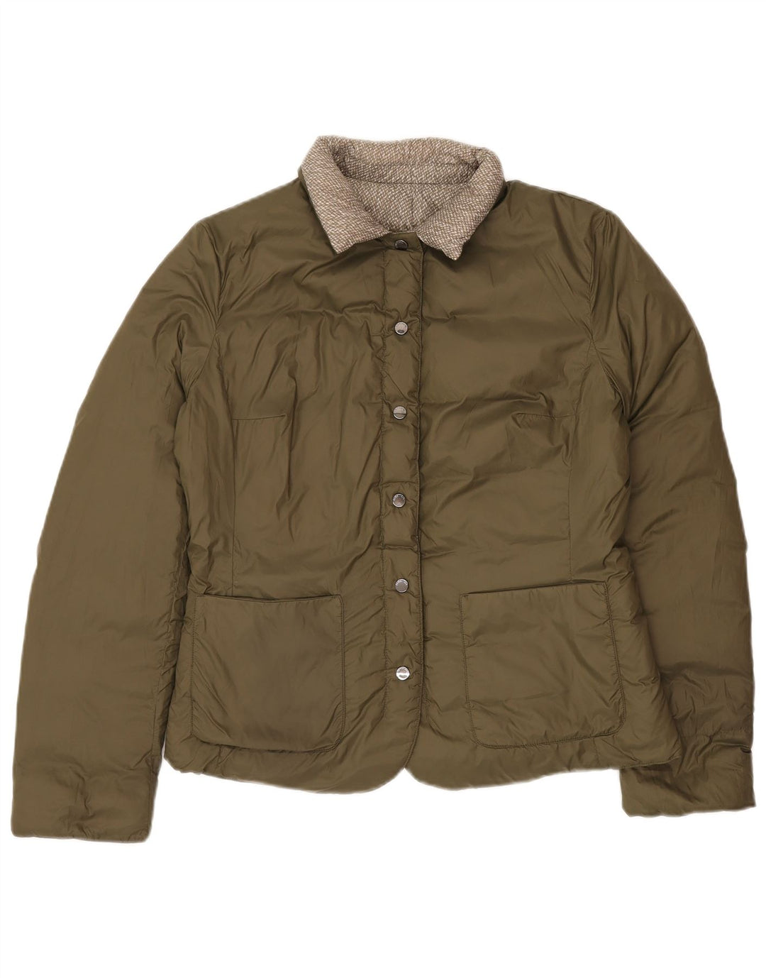 Γυναικείο μπουφάν Benetton με αναστρέψιμο padded UK 16 Large Green Polyamide