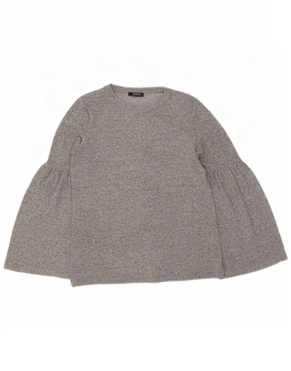 Zara Γυναικείο τοπ Trafaluc μακρυμάνικο UK 10 Small Grey Flecked