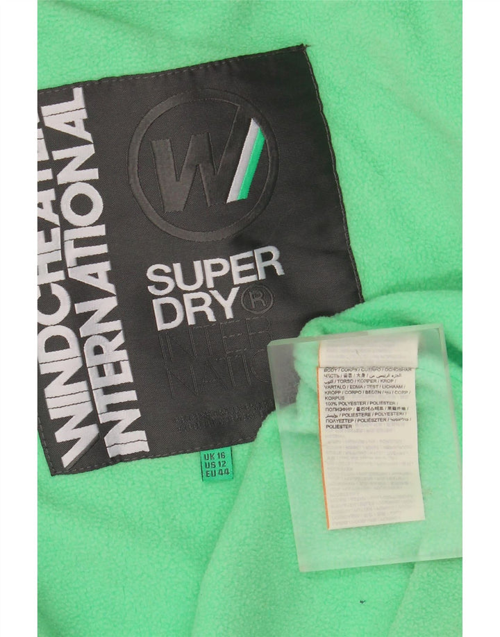 SUPERDRY Γυναικείο μπουφάν με κουκούλα αντιανεμικό UK 16 μεγάλο γκρι πολυεστέρα