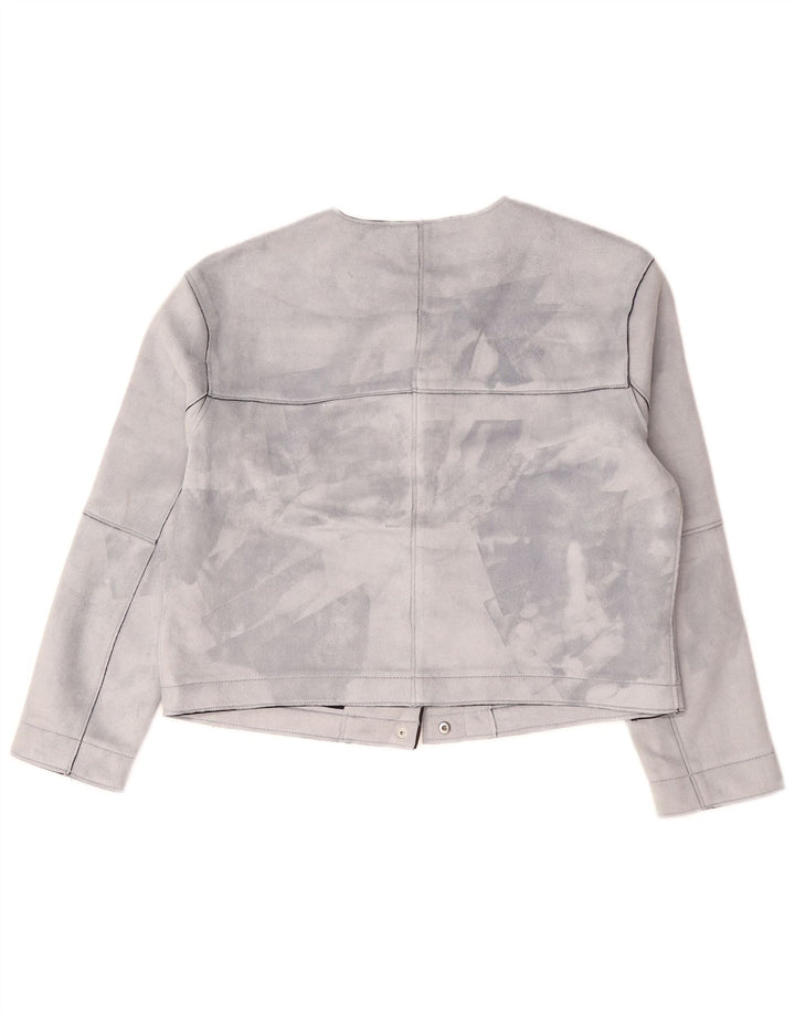 Γυναικείο μπουφάν ZARA Oversized Crop Bomber UK 10 Small Grey Polyester