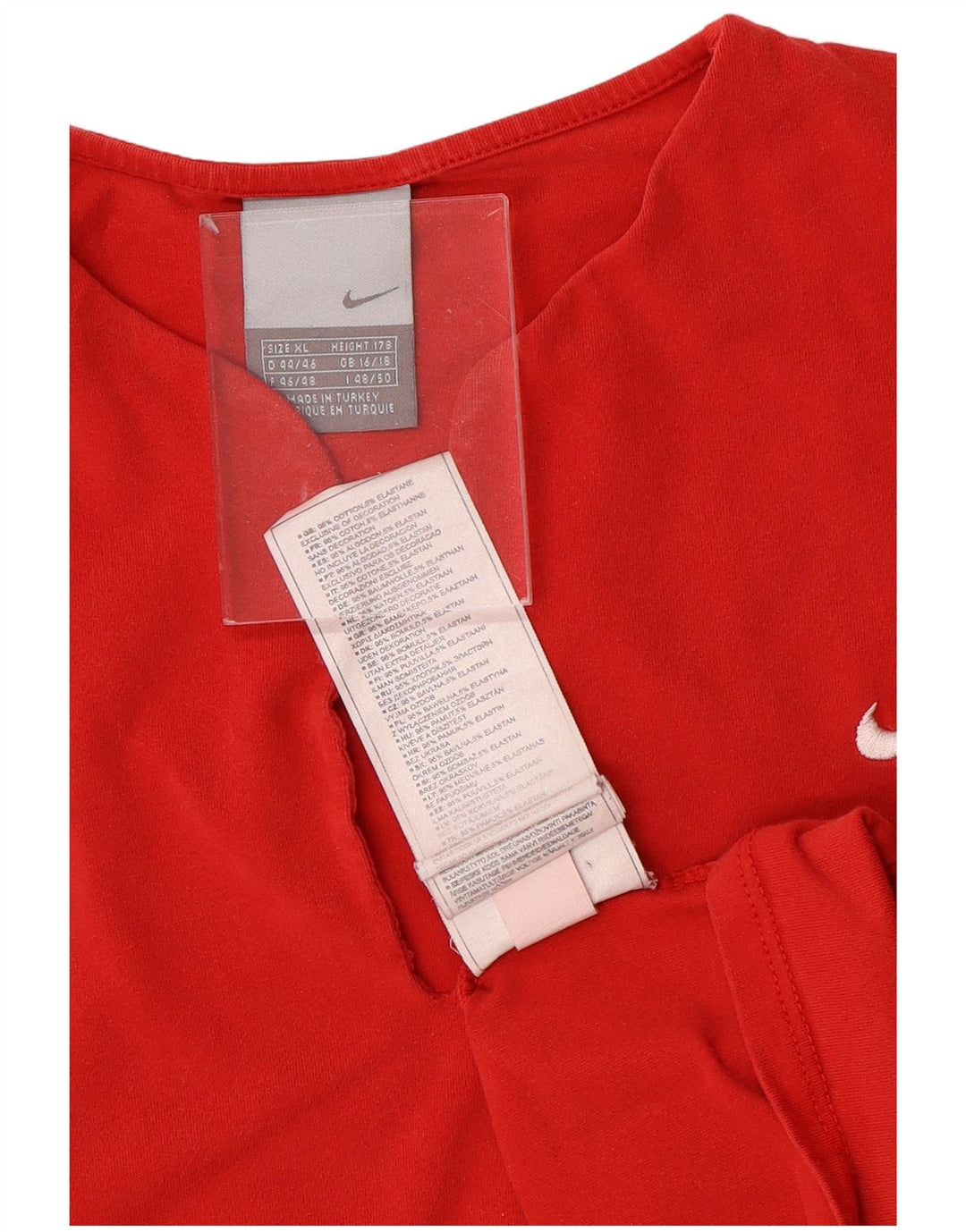 Γυναικείο T-Shirt NIKE Crop Top UK 16/18 XL Red Cotton