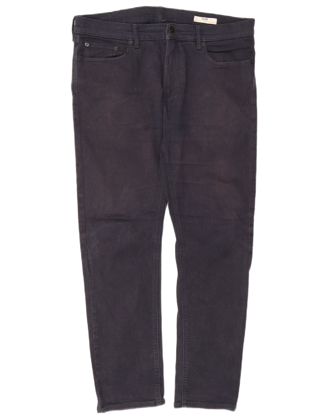Marks & Spencer Γυναικεία Slim Jeans W36 L29 Navy Blue Cotton