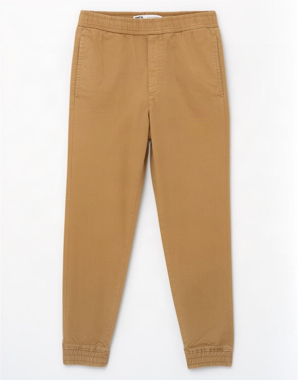 Zara Ανδρικό Joggers Chino Παντελόνι Μικρό W30 L27 Μπεζ βαμβακερό