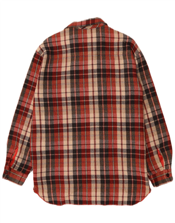 Γυναικείο μπλουζάκι Benetton Oversized Πουκάμισο UK 18 XL Red Check Polyester