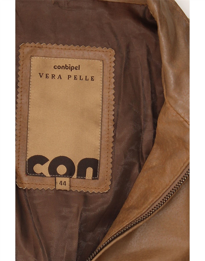 CONBIPEL Womens Bomber Leather Jacket IT 44 Medium Beige Leather Vintage Conbipel and Second-Hand Conbipel from Messina Hembry 