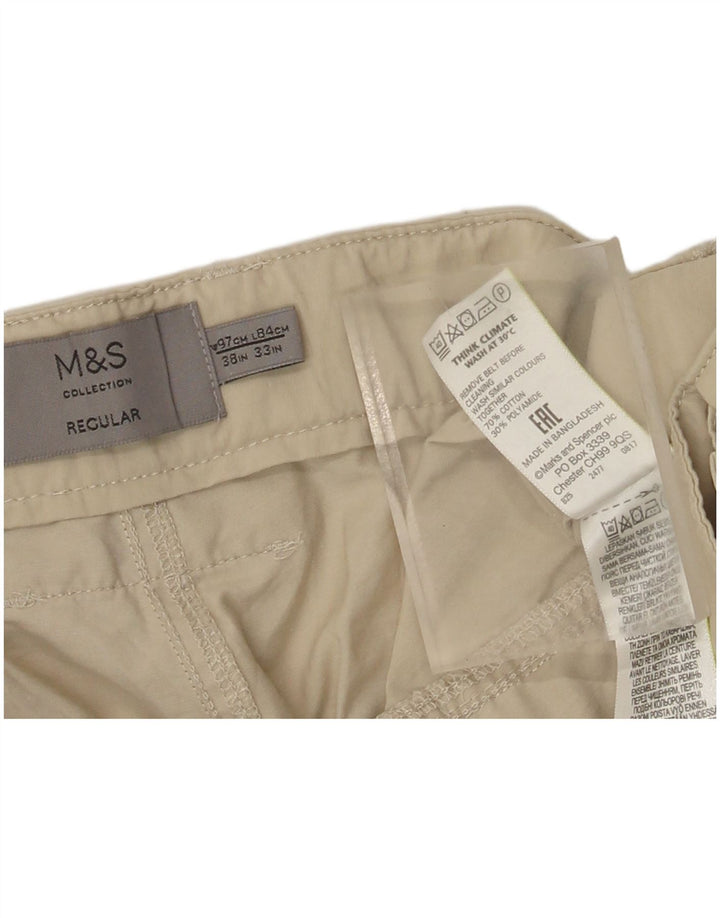 Marks & Spencer Ανδρικό παντελόνι Cargo W38 L33 Μπεζ βαμβακερό