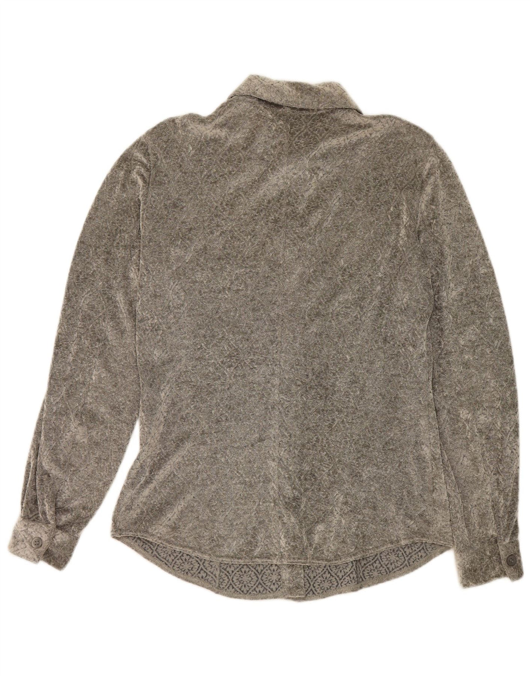 Armani γυναικείο πουκάμισο μπλούζα UK 12 Medium Grey Floral Viscose