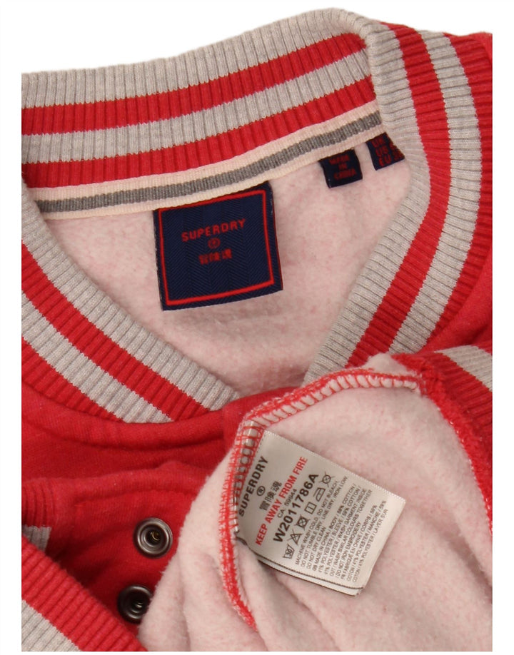Superdry γυναικείο τζάκετ Varsity UK 10 Small Red Colourblock Βαμβακερό