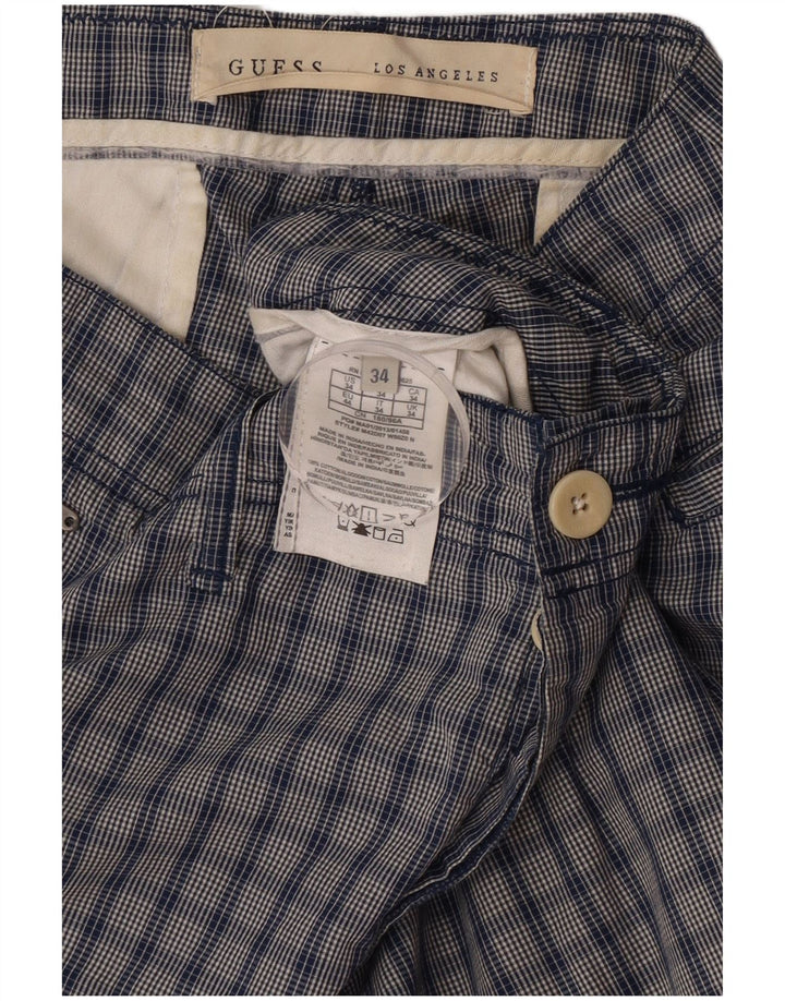 Ανδρικό σορτς Chino Guess W34 Large Blue Check Cotton