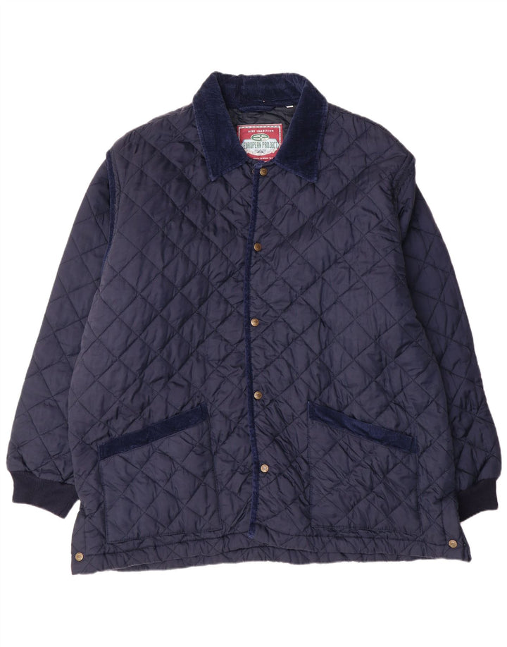 European Project Ανδρικό καπιτονέ μπουφάν UK 44 2XL Navy Blue Nylon