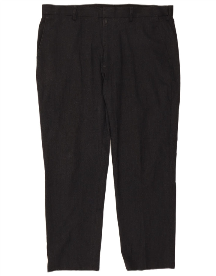 Marks & Spencer Ανδρικό παντελόνι Chino με κανονική εφαρμογή W38 L29 μαύρο πολυεστέρα