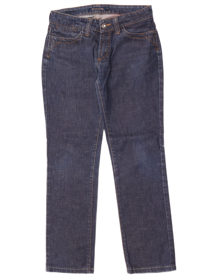 Massimo Dutti Γυναικείο ίσιο τζιν W27 L29 Navy Blue Cotton