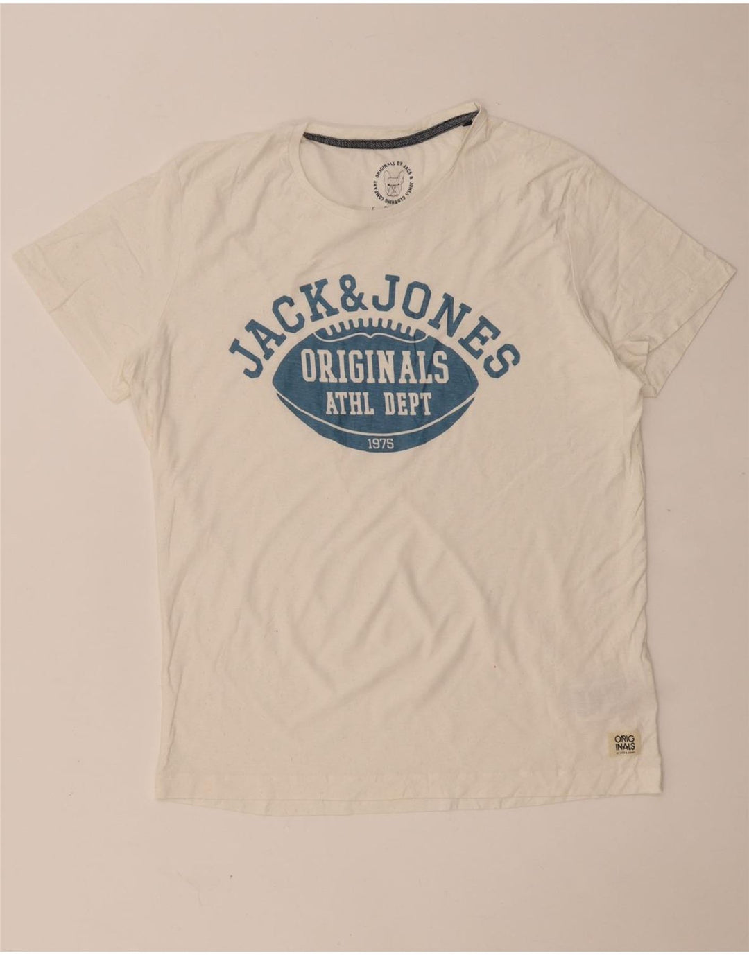 JACK & JONES Ανδρικό γραφικό T-Shirt Top XL Λευκό βαμβακερό