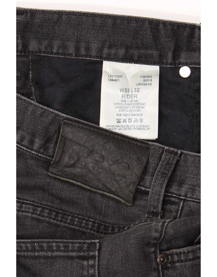 Lee Mens Rider Straight Jeans W33 L29 Γκρι βαμβακερό