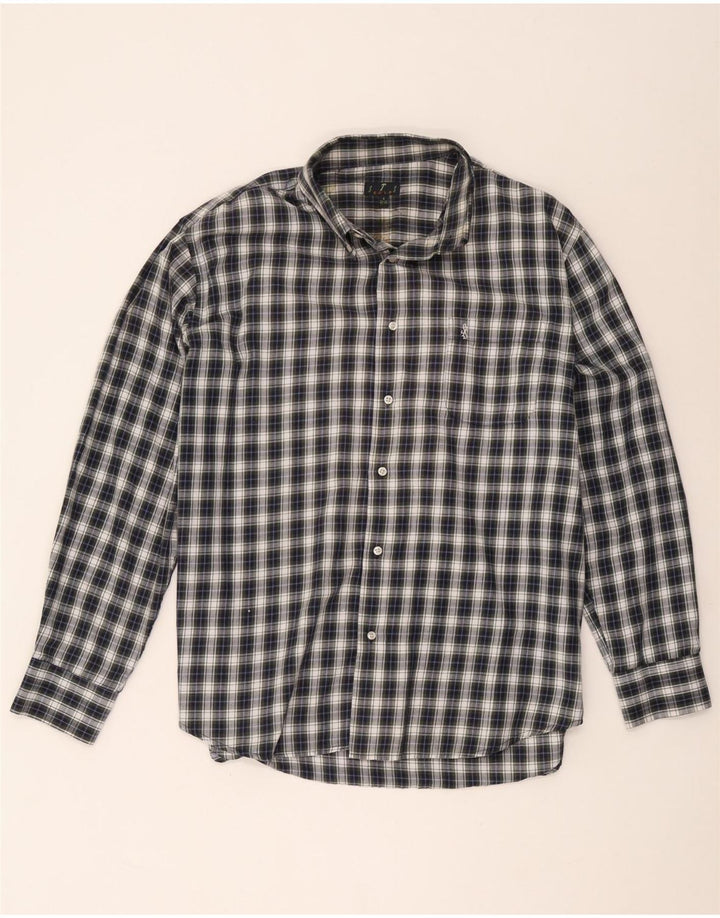 STS Ανδρικό πουκάμισο φανελένιο μέγεθος 42/43 Large Blue Check Polyester
