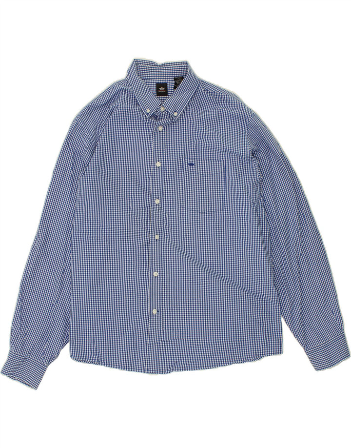 DOCKERS Mens Shirt 2XL Blue Gingham Cotton Vintage Dockers and Second-Hand Dockers from Messina Hembry 
