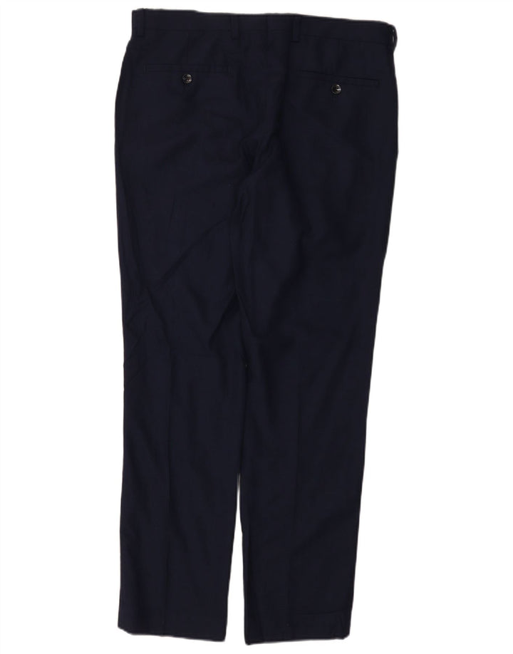 Ανδρικό παντελόνι με κανονική εφαρμογή Dkny W32 L30 Navy Blue Wool