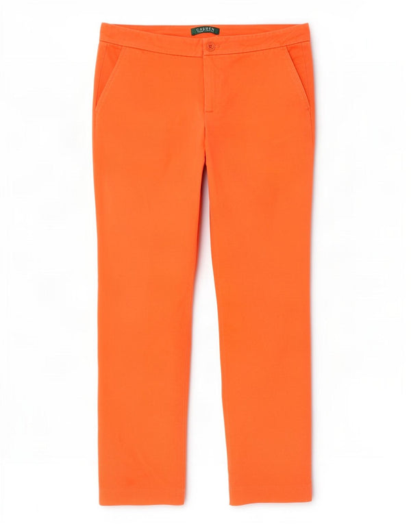 Ralph Lauren Γυναικείο λεπτό παντελόνι Chino US 6 Medium W30 L28 Πορτοκαλί βαμβακερό