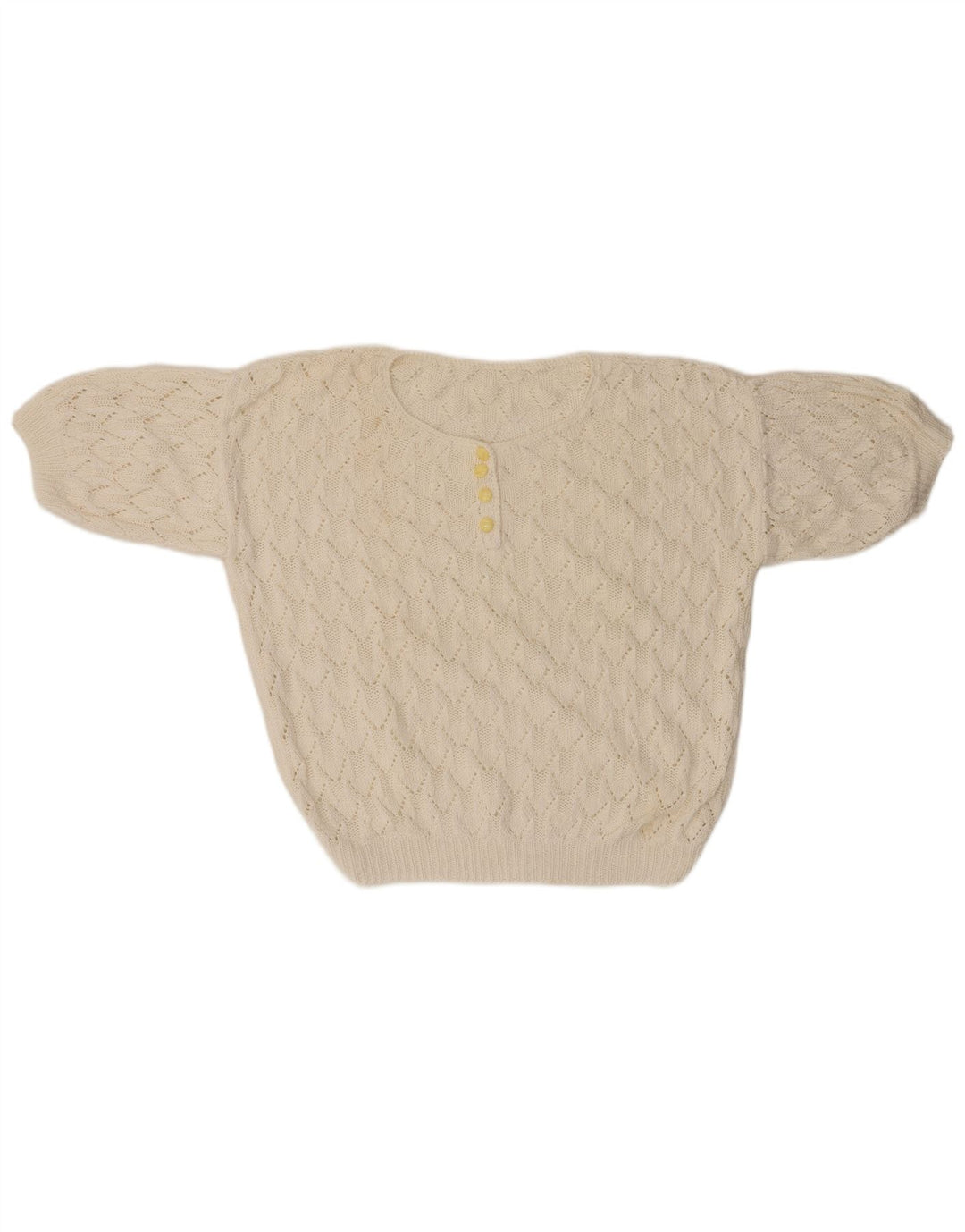 VINTAGE Γυναικείο πουλόβερ με λαιμόκοψη μεγάλου μεγέθους UK 18 XL Λευκό