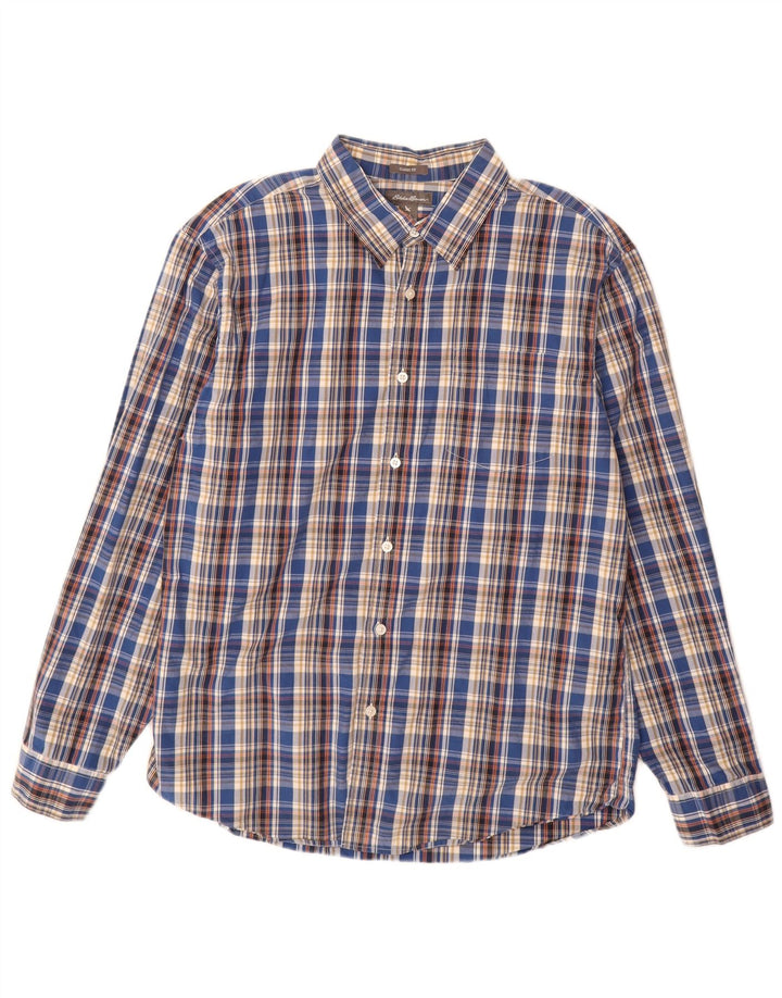 Eddie Bauer Ανδρικό πουκάμισο Classic Fit Large Blue Check Cotton