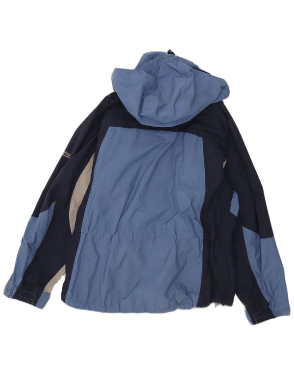 Columbia Γυναικείο μπουφάν βροχής με κουκούλα UK 16 Large Blue Colorblock Nylon
