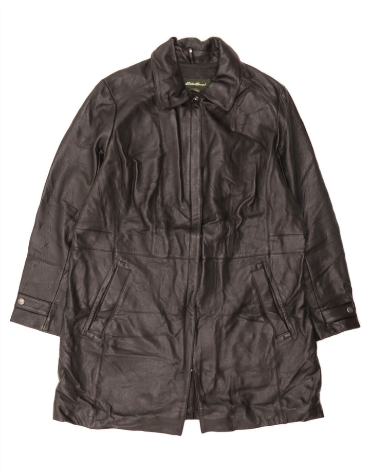 EDDIE BAUER Womens Leather Coat UK 18 XL Black Leather Vintage Eddie Bauer and Second-Hand Eddie Bauer from Messina Hembry 