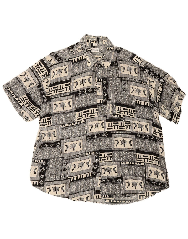 Ανδρικό κοντομάνικο πουκάμισο BOULEE μέγεθος 45/46 2XL Μαύρο συνονθύλευμα βισκόζη