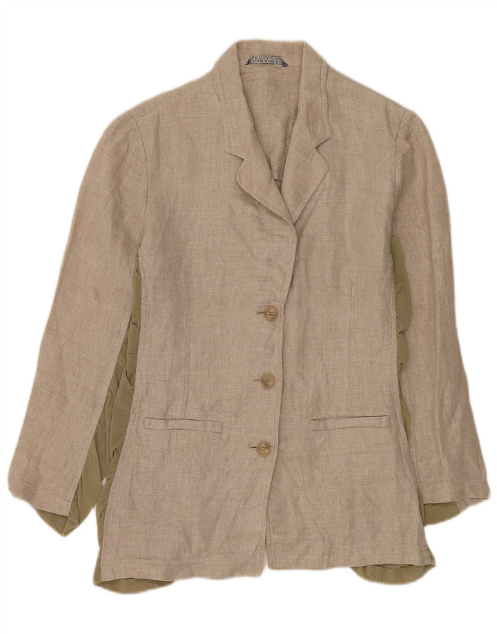 Liu Jo Γυναικείο μπουφάν blazer 3 κουμπιών UK 14 Medium Beige Colourblock