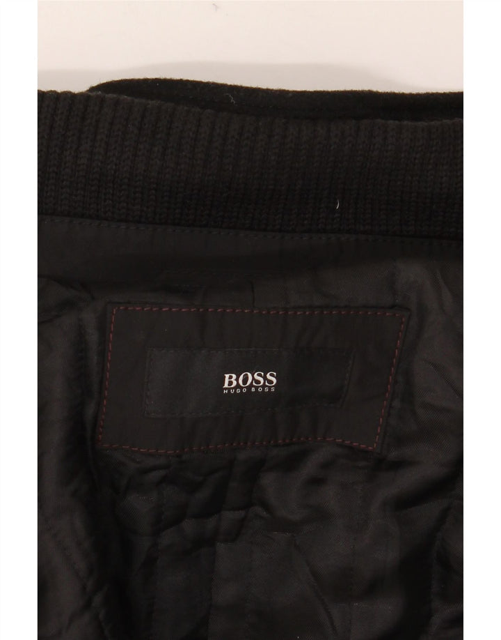 Ανδρικό πανωφόρι Hugo Boss EU 56 3XL Μαύρο Μάλλινο