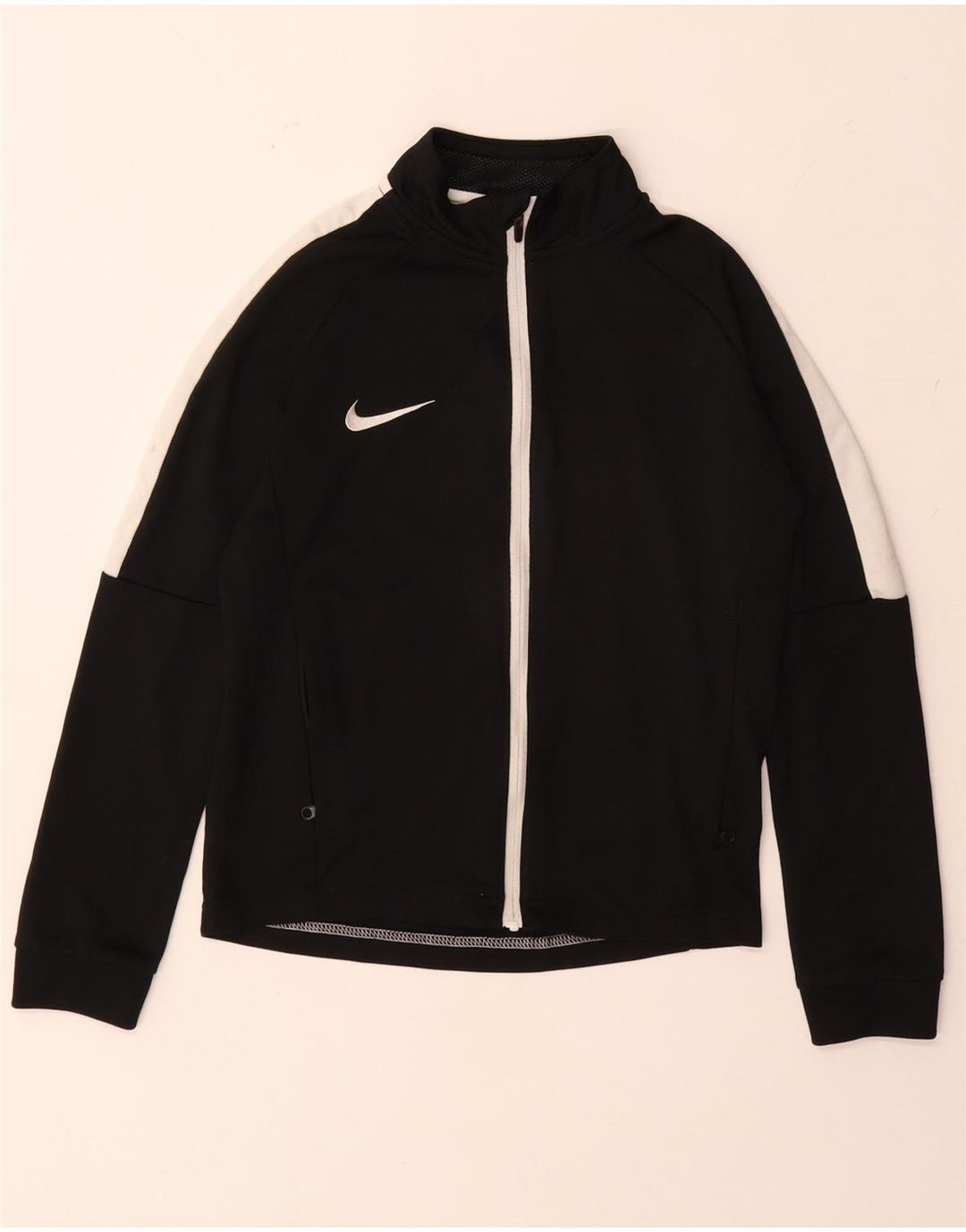 Μπουφάν NIKE Boys Dri Fit αθλητική φόρμα 8-9 ετών Small Black Colourblock