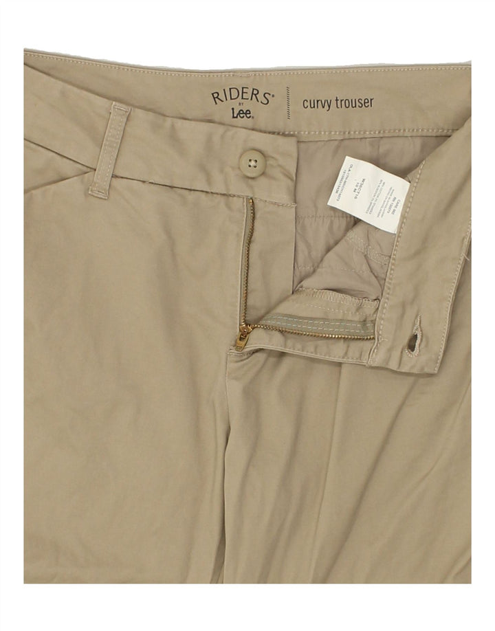 LEE Womens Straight Curvy Casual Trousers US 10 Large W30 L32 Beige Cotton | Vintage Lee | Thrift | Second-Hand Lee | Used Clothing | Messina Hembry 