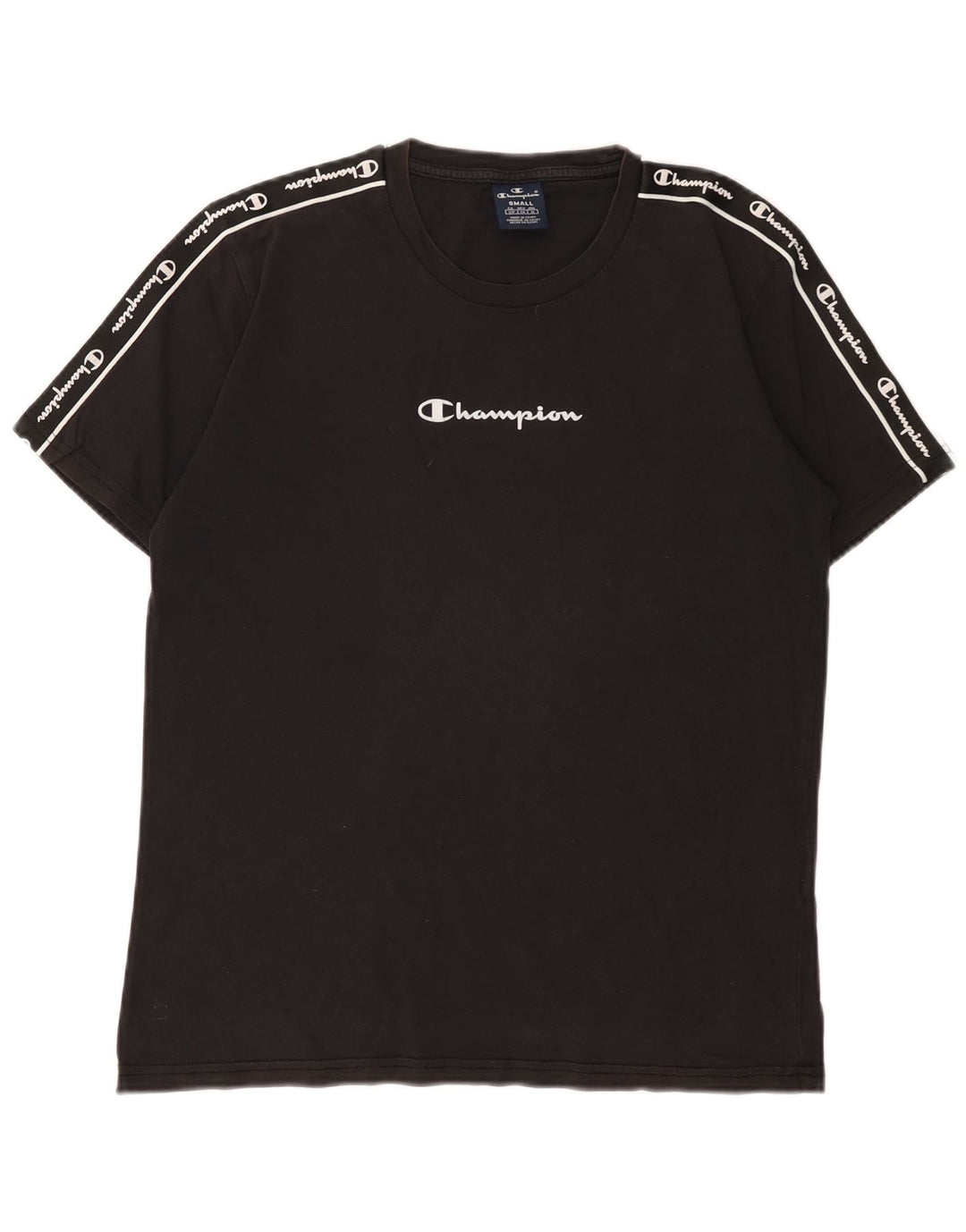 Champion Ανδρικό γραφικό T-Shirt Top Μικρό μαύρο βαμβακερό