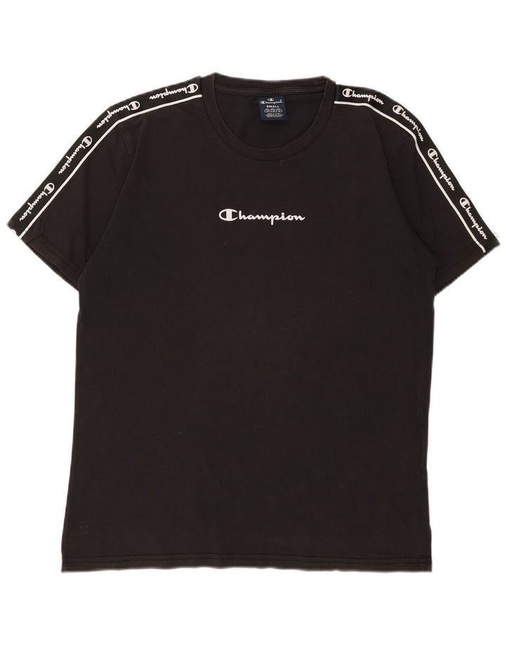 Champion Ανδρικό γραφικό T-Shirt Top Μικρό μαύρο βαμβακερό