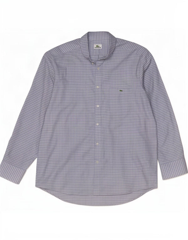 Ανδρικό πουκάμισο Lacoste νούμερο 44 XL Μπλε βαμβακερό Gingham