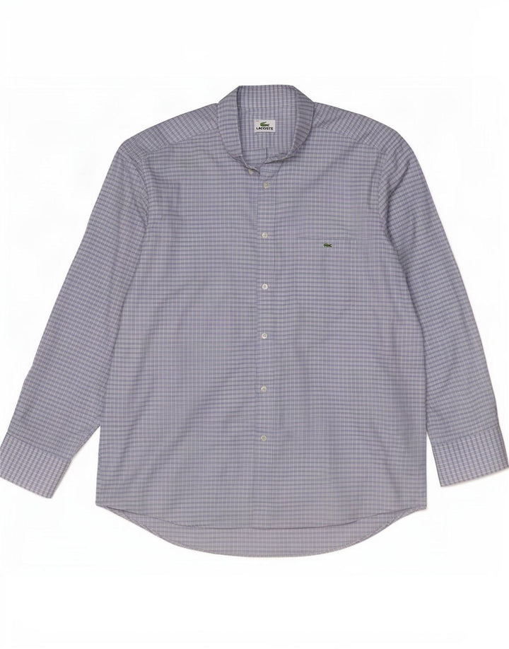 Ανδρικό πουκάμισο Lacoste νούμερο 44 XL Μπλε βαμβακερό Gingham