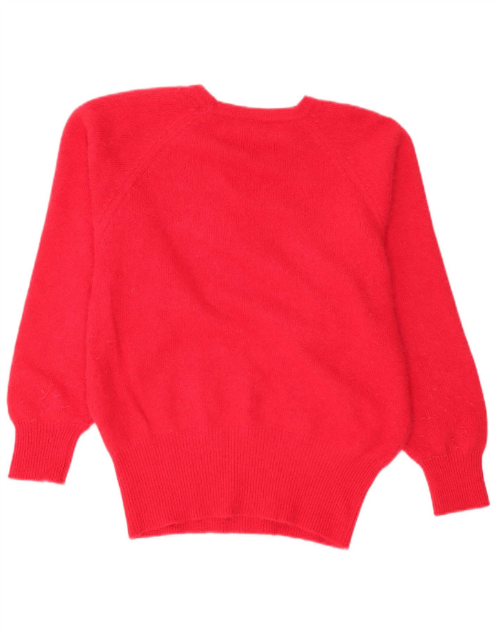 Vintage γυναικείο πουλόβερ με λαιμόκοψη EU 38 Medium Red Angora