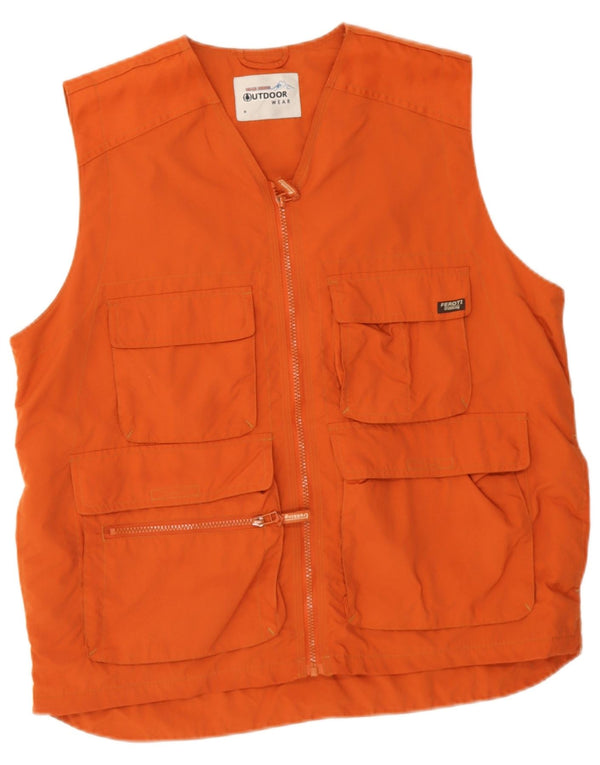 Giani Feroti Mens Utility Gilet UK 38 Medium Orange Polyamide