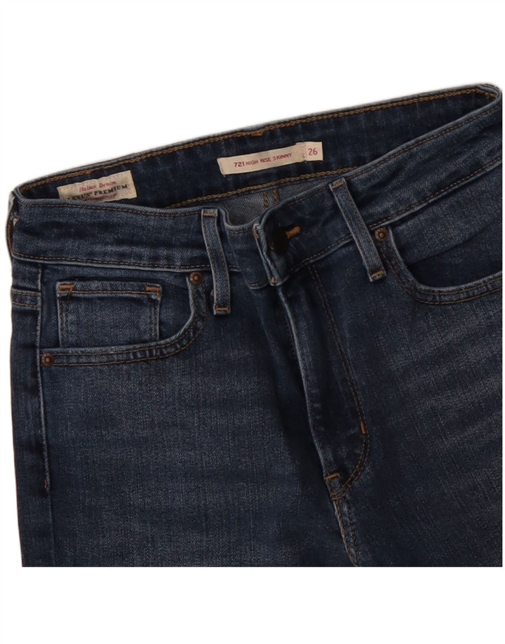 LEVI'S Γυναικείο 721 Ψηλό Skinny Jeans W26 L30 Μπλε βαμβακερό