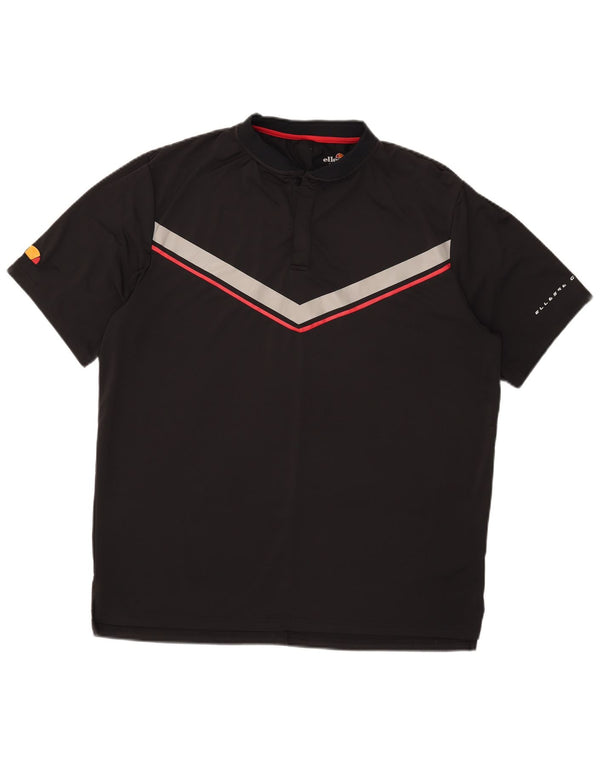 Ellesse Ανδρικό Πόλο Μπλουζάκι 2XL Μαύρο Colourblock Πολυεστέρας