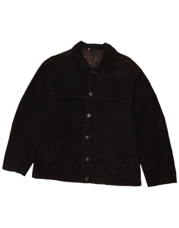 Ανδρικό Suede Jacket VINTAGE UK 40 Large Black
