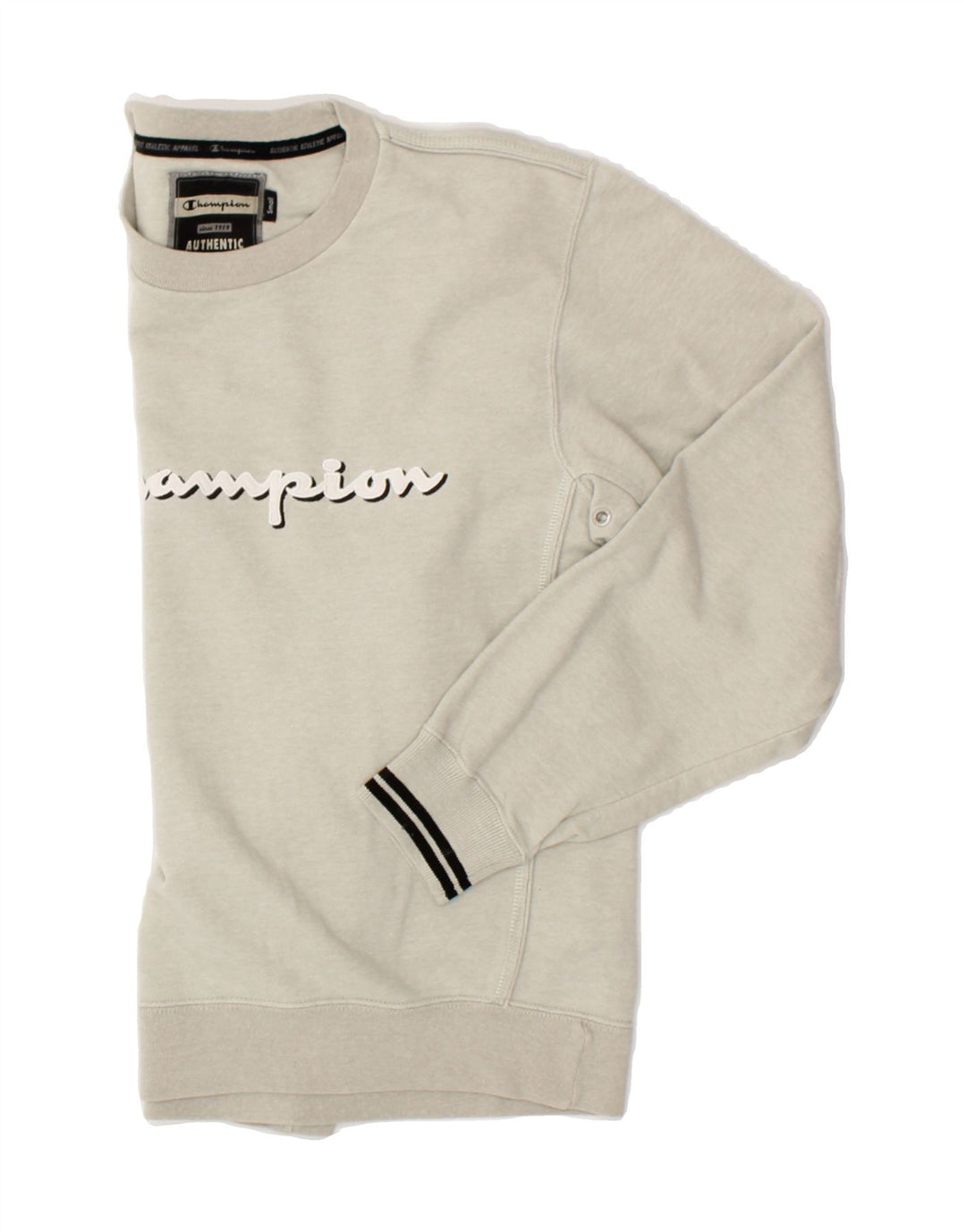CHAMPION Mens Graphic Sweatshirt Jumper Small Grey Cotton Vintage Champion and Second-Hand Champion from Messina Hembry 